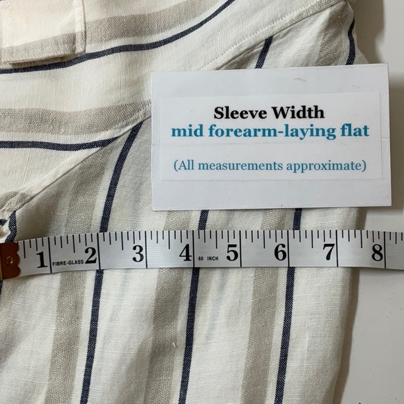 Rails Rowan Linen Blend Jacket Coco Stripe Size Large - Picture 11 of 12